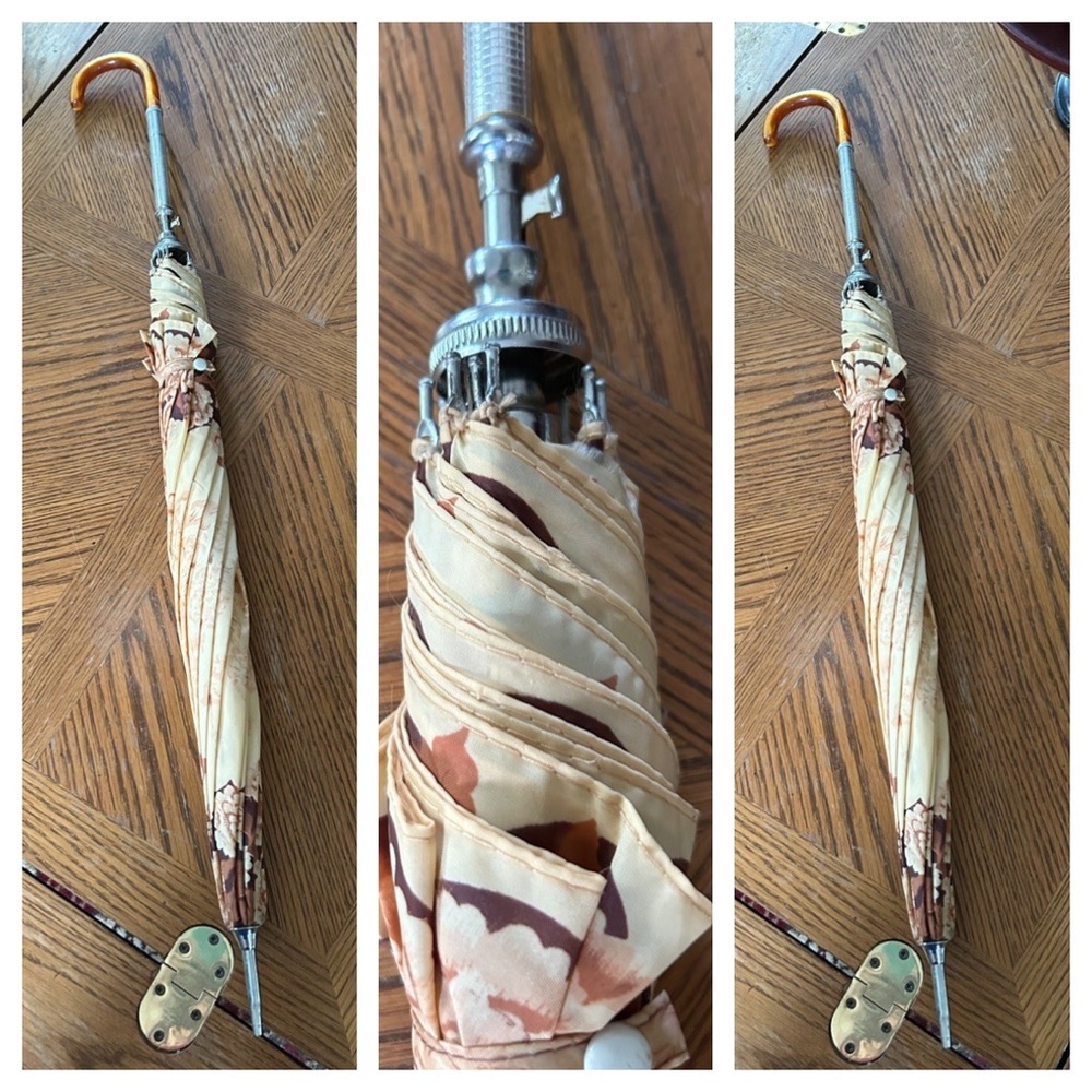Vintage Floral Automatic Umbrella - Picture 11 of 12
